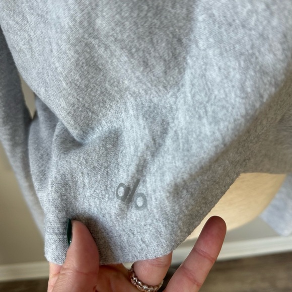 Alo EMBRACE LONG SLEEVE with Open Back  - Athletic Heather Grey / M - Picture 5 of 9